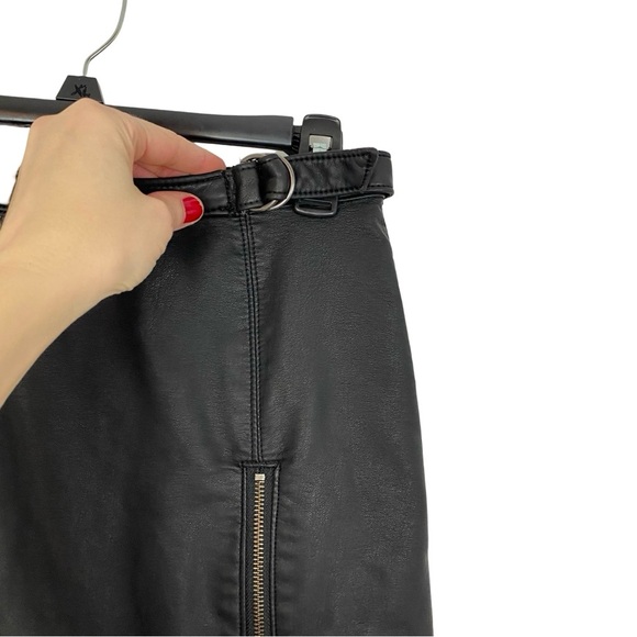 Free People Faux Midnight Magic Vegan Leather Mini Skirt Womens 0 XS Black Faux - Picture 5 of 13